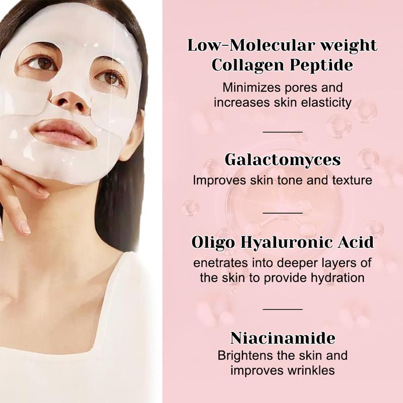 JOYYE Deep Collagen Face Mask, Moisturizing Face Mask, Face Masks for Women, Moisturizing Skin Care, All Skin Types, Comfort - 5PCS