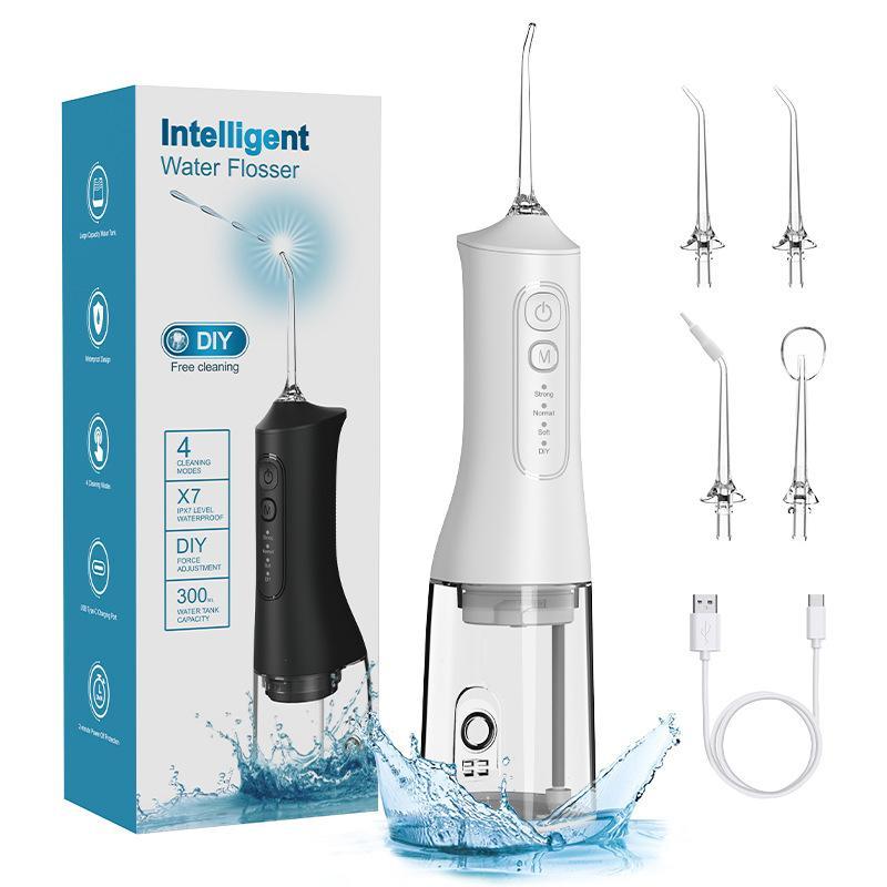 Cordless Oral Irrigator, 1 Box Rechargeable Portable Water Flosser & Accessories, Waterproof IPX7 Water Flosser for Teeth, Gums, Braces Care