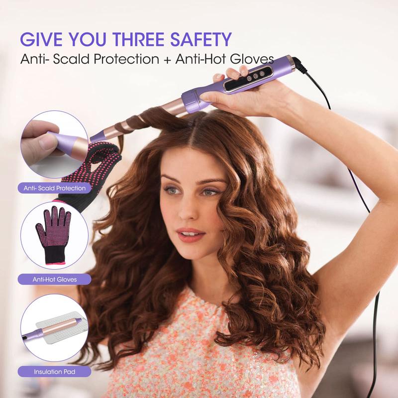 Comfortable Curling Iron Wand 5 in 1 set with 3 barrels,For women,Fast heating,All hair types,Great gift,Adds comfort to your styling. beauty  tools