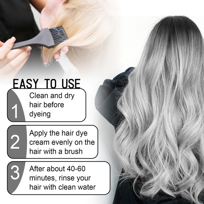 Eelhoe  Trendy Sillver Gray Hair Cloring Hair Dying for Natural Silver Gray(finished effect based on original hair color), Long Lasting, Easy Apply, Easy Wash