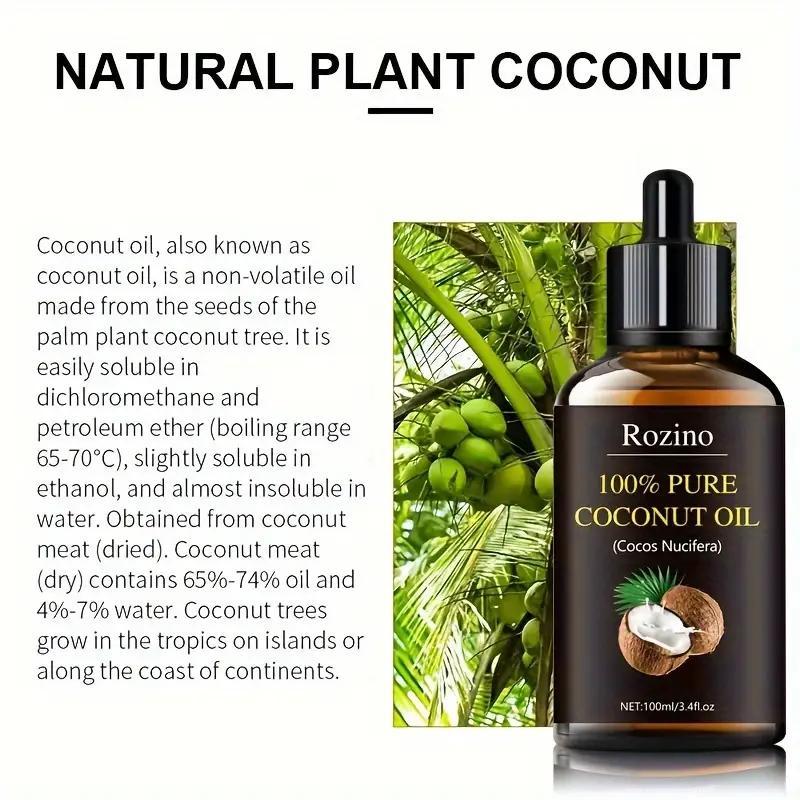 Natural Coconut Essential Oil, 1 Count Natural Herbal Essential Oil for Hair Care, Massage, Shower, Skin Care, Face, Nail, Body Care, Gift for Women and Men