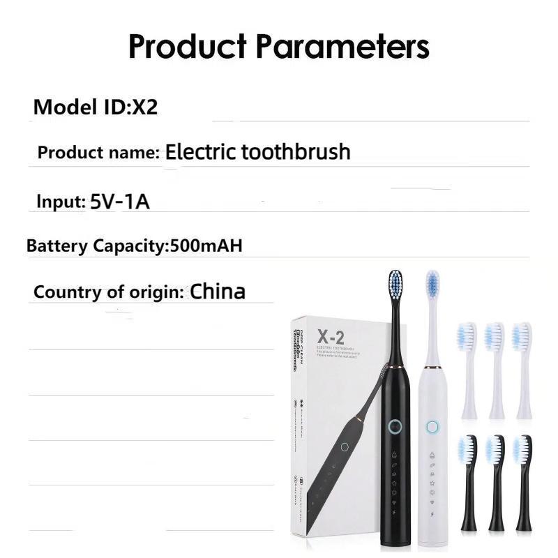 Electric Toothbrush Set, 1 Box Rechargeable USB Electric Toothbrush with 4 Counts Replacement Head, Teeth Cleaning Tool, Sonic Electric Toothbrush for Adults