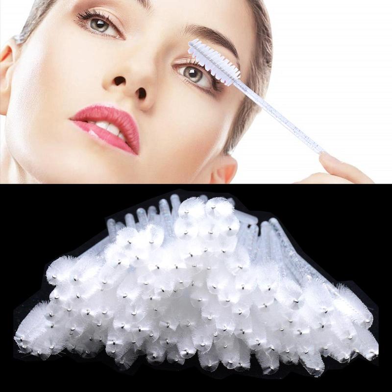 Summer Disposable Crystal Eyelash Brushes, 50pcs set Travel Eye Makeup Tools, Lash Brush, Shining Handle Eyelash Spoolie Brush, Christmas Gift