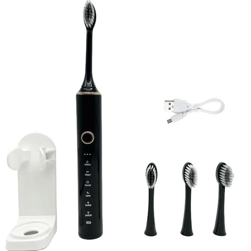 Adult Sonic Electric Toothbrush - Rechargeable Electric Toothbrush with 4 Brush Heads and Stand, Electric Toothbrush with Stand, Smart Toothbrush that Charges for 3 Hours and Can Be Used for 120 Days