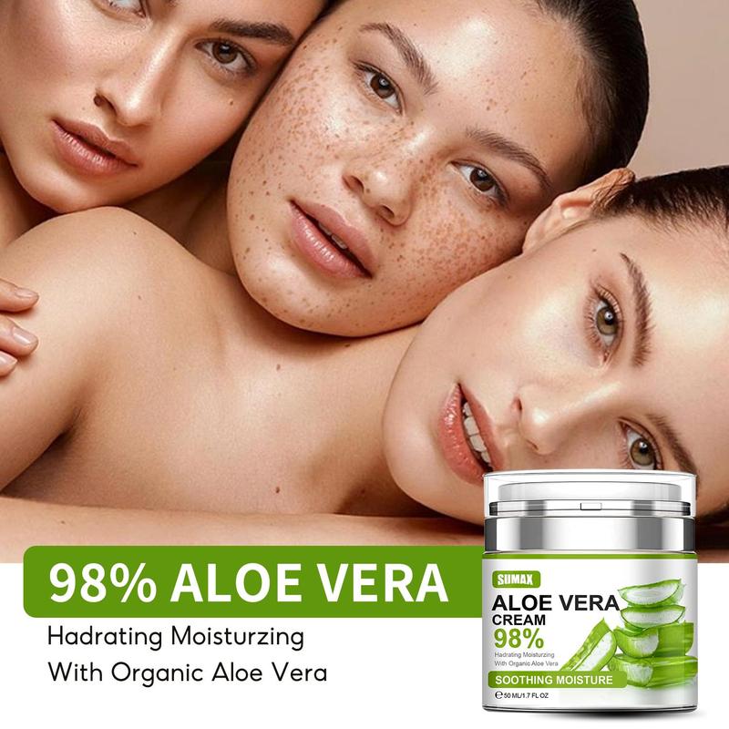 Aloe Vera Facial Moisturizing Cream, Refreshing & Non-greasy Face Moisturizers for Women, Soothing Skin Care Products