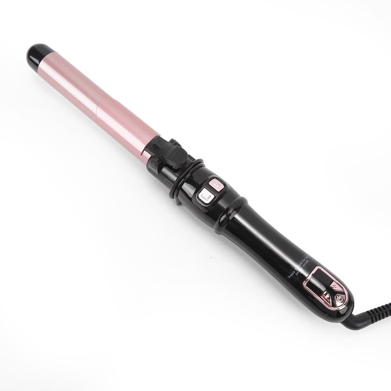 Rotating Hair Curler Curling Wand 28mm 1.1 Inch Curling Irons Hair Waver 30s Instant Heat-Up, Anti-Scald & Dual Voltage with LCD Temp Display 28mm Adjustable Comfort Salon