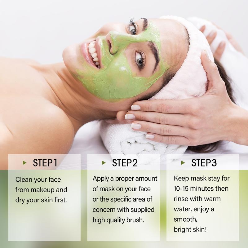 SHVYOG Green Tea Face Mask, Green Tea Clay Mask with Volcanic Mud, Deep Cleansing & Moisturizing & Hydrating Clay Facial Mask Hydrate Moisturize