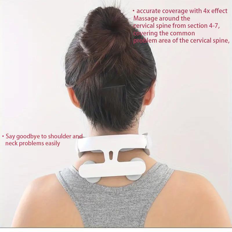 4-head Pulse Massager, 1 Count 9-level Pulse Heating Neck Massager, Neck Protector for Soothing Cervical Spine and Relieving Neck Muscle