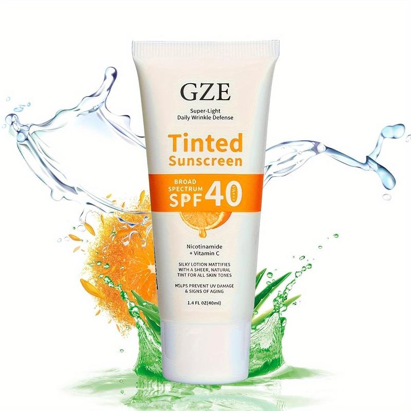 Vitamin C Tinted Sunscreen with SPF 40, Hydrating Mineral Sunscreen with Zinc Oxide & Titanium Dioxide, Healthy Glow Sun Care Product