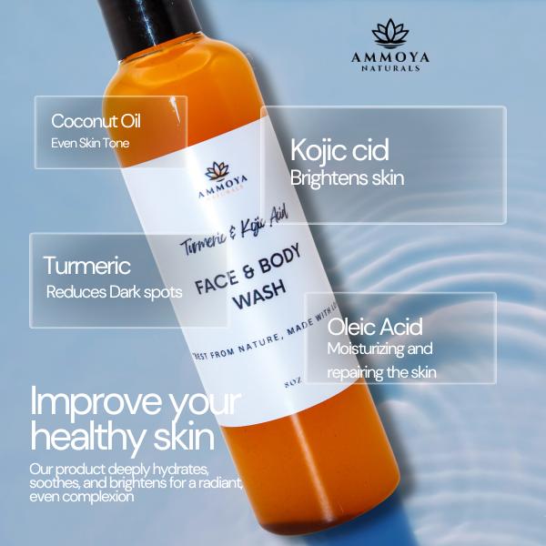 Turmeric and Kojic Body Wash | For Refreshed, Rejuvenated, and Radiant Skin