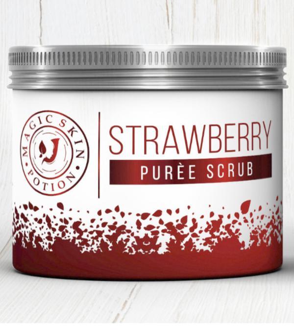 Strawberry purée scrub For  All Skin Types Organic Body Care Acne Gentle Nourishing Smooth Skin Repair relief cream