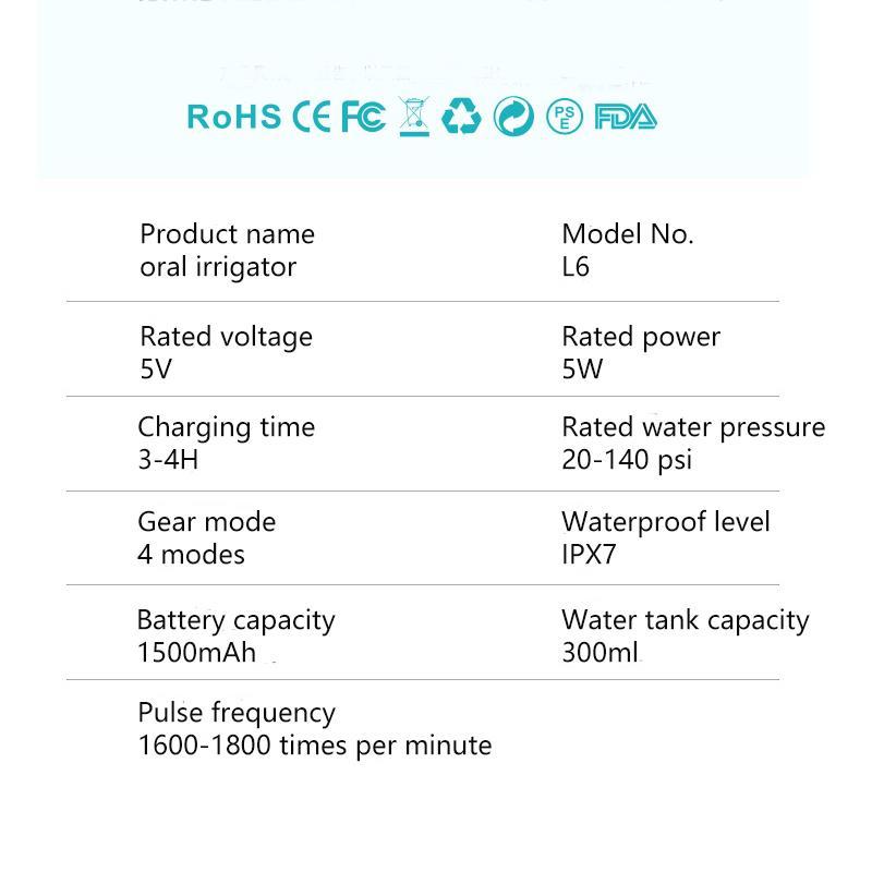 Cordless Oral Irrigator, 1 Box Rechargeable Portable Water Flosser & Accessories, Waterproof IPX7 Water Flosser for Teeth, Gums, Braces Care