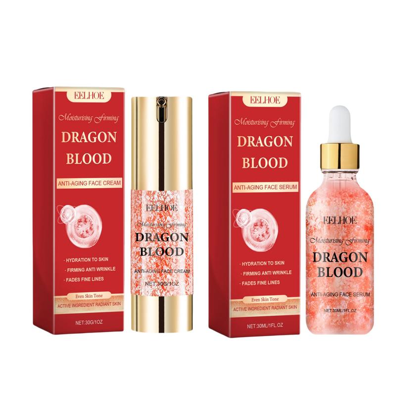 Dragon Blood Facial Cream & Serum Set, 2 Counts set Moisturizing Facial Skincare Kit, Hydrating Face Skin Soothing Products