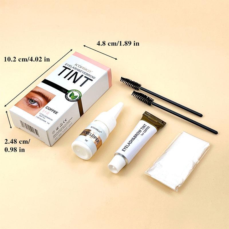 Eyebrow Dyeing Cream, 1 Box Waterproof Eyebrow Dyeing Cream & Developer & Tools, Long Lasting Eyebrow Dyeing Kit for Women & Men