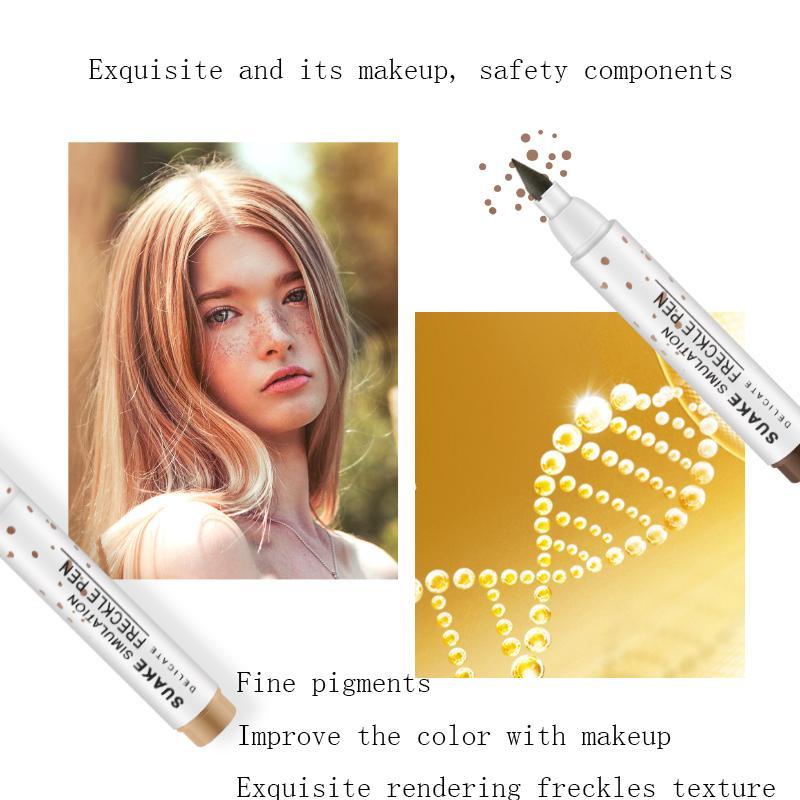 Natural Simulation Freckle Makeup Pen, 4 Counts set Waterproof Long Lasting Freckle Stick, Easy Coloring Freckle Pen, Makeup Accessories