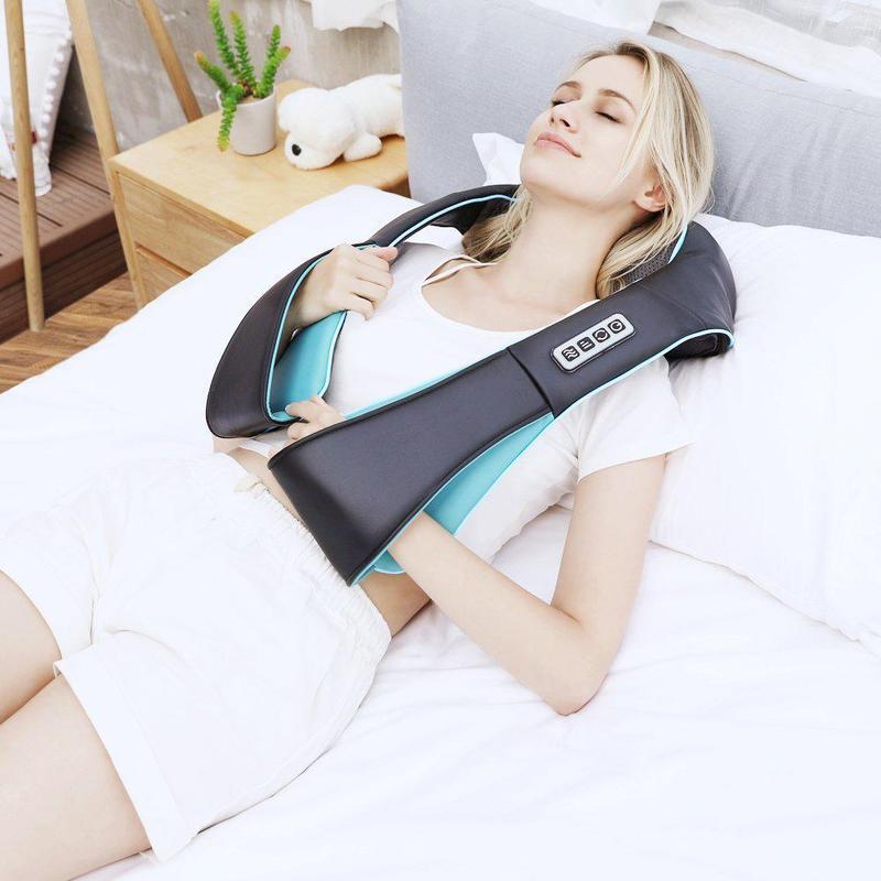 Neck & Back Massager, Electric Deep Tissue 3D Kneading Massage Pillow for Shoulder, Leg, Body Muscle, Home, Office & Car Use, Christmas, Fall Gift, Winter Gift, Gift, Christmas Gift