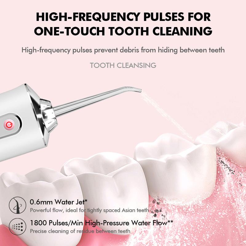 water flosser Christmas Special Offer High Quality High Quality Portable Oral Irrigator Only 9.9 RMB 4 in 1 | Cordless Oral Irrigator with Dly Mode and 4 Nozzles, IPX7 Waterproof, 3 Cleaning Modes, Powerful Mini Bursts for Teeth and Braces Care