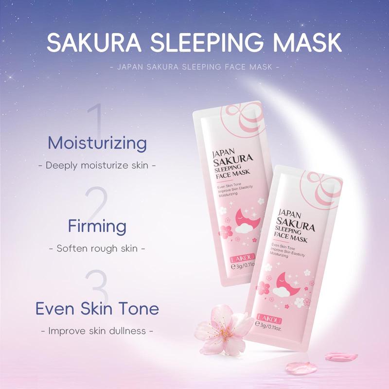 Sakura Skincare Set, 18pcs set Moisturizing Facial Cream & Face Serum & Eye Serum & Sleeping Mask & Mud Mask & Hydrateing Mask, Skin Care Kit for Women