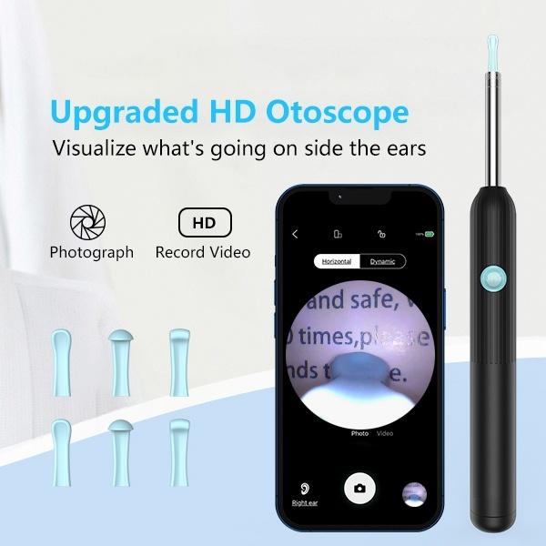 Earwax removal - Earwax removal tool - Ear cleaner with camera - Earwax removal kit with light - Ear camera with 6 ear picks - Ear cleaner for iOS and Android