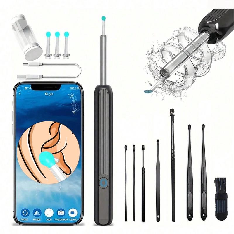 Electric Earwax Removal Tool with Camera, 1 Box Rechargeable Ear Cleaner & Accessories, Easy and Safe Earwax Removal Tool for Kids and Adults