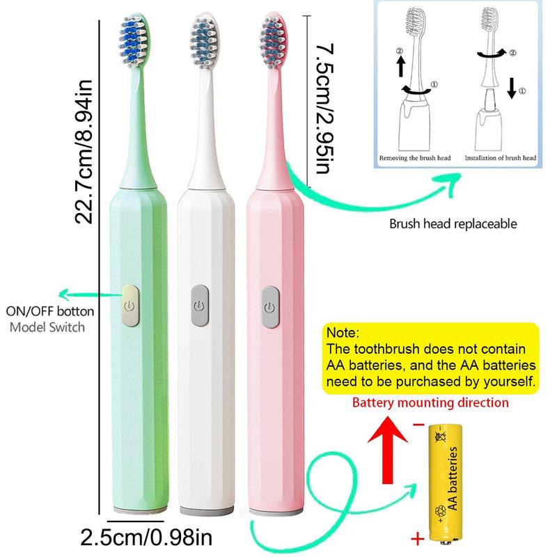 Sonic Electric Toothbrush, Portable Electric Toothbrush with Brush Head, Soft Bristles Toothbrush for Daily Oral Care, Christmas, Christmas Gift