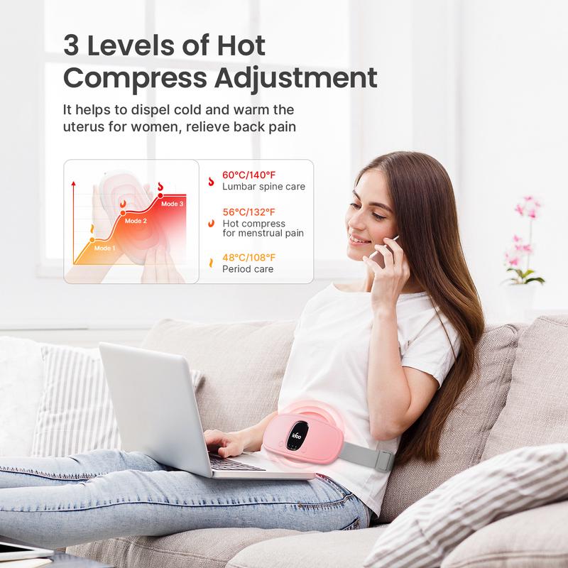 iDOO Heating Pad for Period Cramps, FSA HSA Eligible, Christmas Gifts for Women Wife and Girl, Portable Cordless Back Belly Heat Pad for Menstrual Cramp Relief, Electric Period Heating Belt