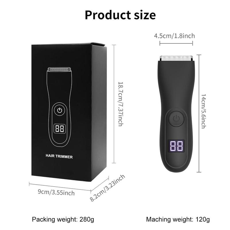 Electric Groin Hair Trimmer, 1 Box Waterproof Body Hair Trimmer, Men Pubic Hair Trimmer, Cordless Men Body Shaver Groomer, Gift for Men