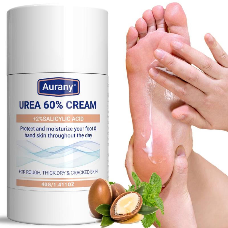 60% Urea & 2% Salicylic Acid Foot Care Cream, Moisturizing Foot Cream for Rough, Thick, Dry, Cracked Skin, Soften & Moisturizer Skin for Feet, Knees, Hand