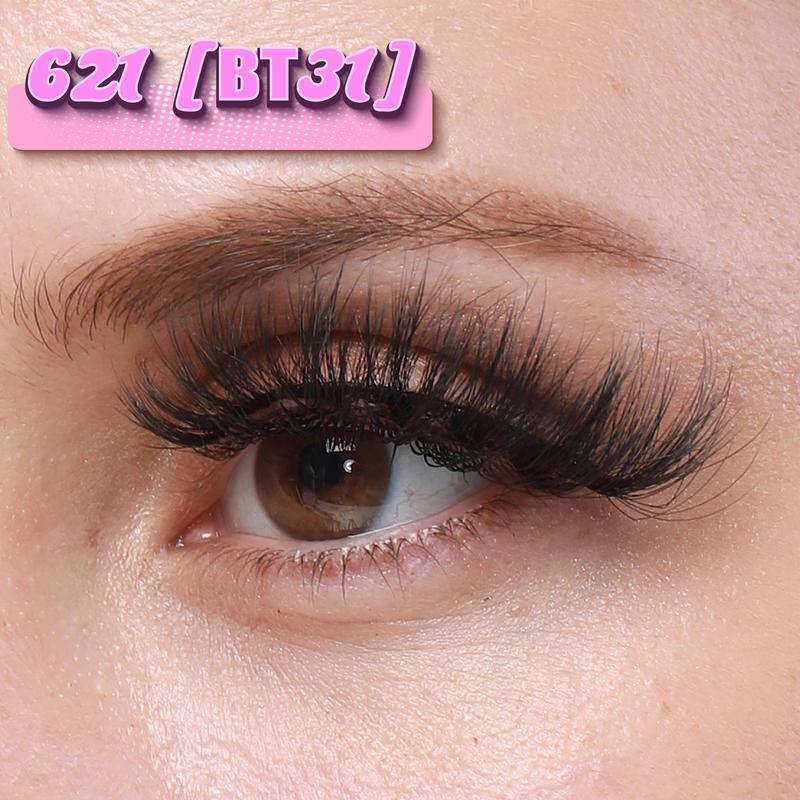 Fluffy False Eyelashes for Lash Extensions, 27 Pairs Natural Curling Strip Lashes, Full Volume Lash Clusters for Eyelash Extensions, Volumized Falsies Eyelashes, Cosmetic Spider Lashes Makeup Products, Fall Gift, Christmas Gift