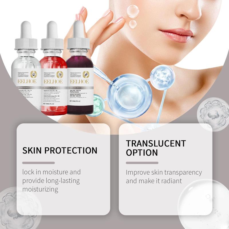 Hyaluronic Acid Serum, 3 Counts box Moisturizing Facial Essence, Hydrating Facial Serum, Face Skin Care Product for Women and Men