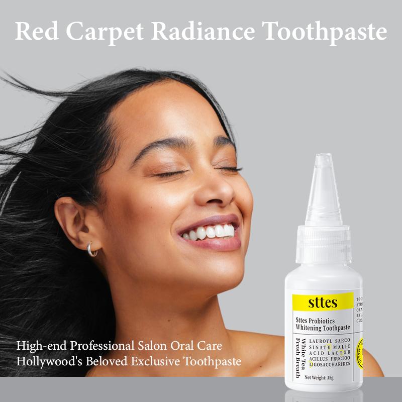 Sttes Red Carpet Brightening Toothpaste: Probiotic toothpaste, fresh breath, confident smile! 3 bottles box