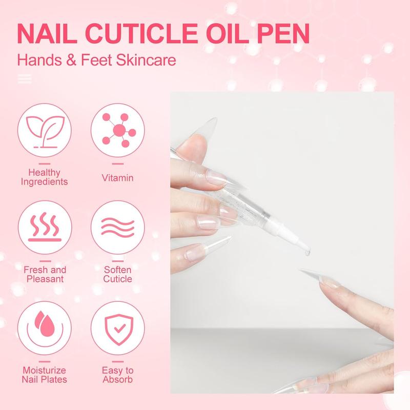 Shelloloh 8pcs Nail Cuticle Oil Pen for Nails, Nail Revitalizing Nutrition Oil Pen for Nail Treatment Care Nail Softener and Strengthener