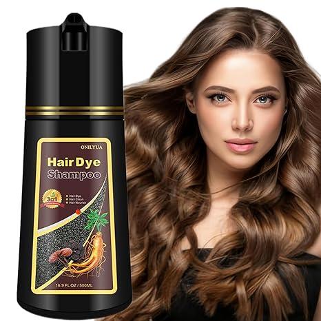 Instant Coffee Hair Dye Shampoo,Herbal Ingredient Light Brown Hair Color Shampoo for Women Men,16.90 Fl Oz Brown Hair Shampoo，Safe & Easy to Use Haircare Shampoo