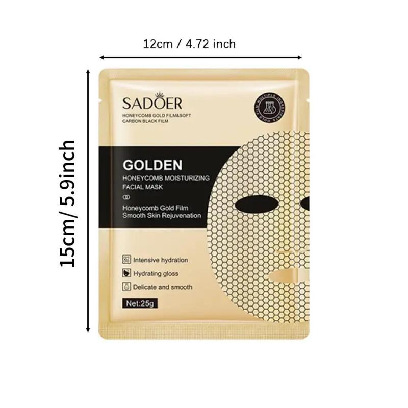 Hydrating 24k Gold Facial Skin Care Mask, 10pcs set  Deeply Moisturizing Face Skincare Sheet, Beauty & Personal Care Daily Skincare Product