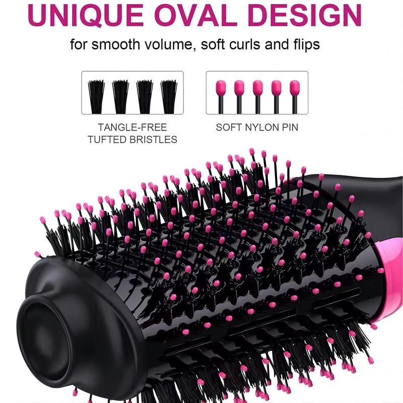 4 in 1 Hair Dryer Straightener, Multi-use Hair Dryer Brush with Aluminum Tube Comb Head, Lightweight Design Hot Air Comb for Home & Salon Use