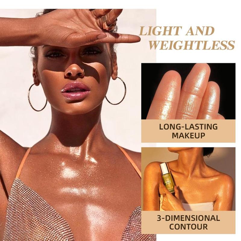 Body Glitter, Shimmer Highlighter For Face & Body, Makeup Product For Women & Girls, Bronzing Drops Skincare Cosmetic