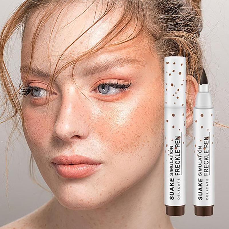 Natural Simulation Freckle Makeup Pen, 4 Counts set Waterproof Long Lasting Freckle Stick, Easy Coloring Freckle Pen, Makeup Accessories