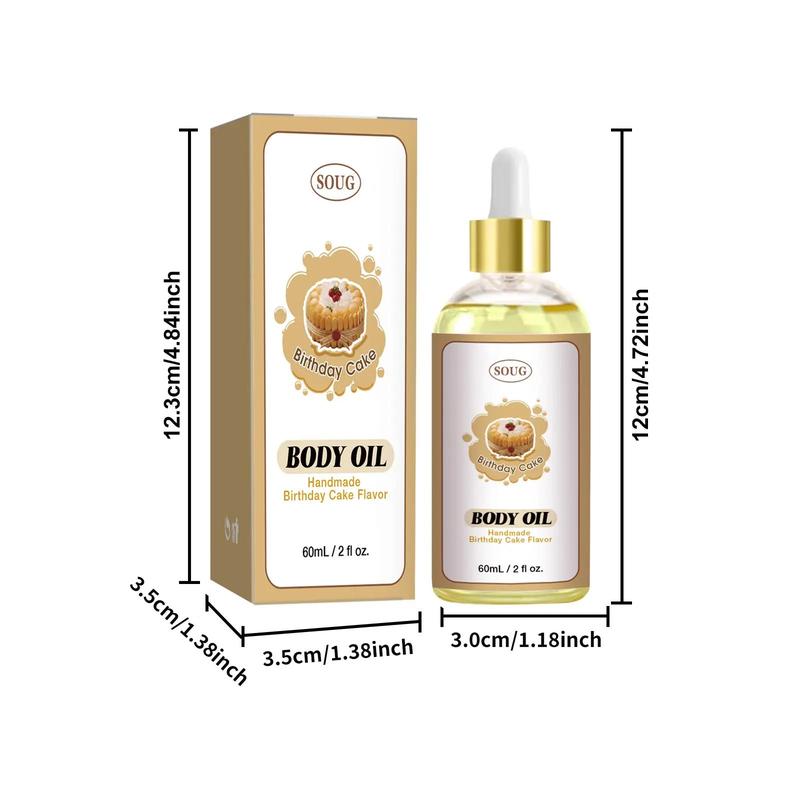 Cinnamon Bun & Strawberry Shortcake Body Oil, Natural Handcrafted Body Oil, Very Fluid Body Oil, Moisturizing Oil for Women & Men Dry Skin