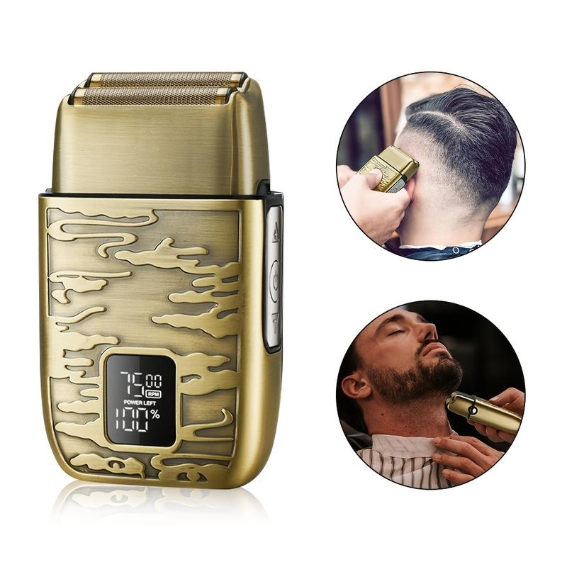 CHIN Men's professional electric shaver - efficient reciprocating shaver, fast charging, long-lasting durability, wet and dry dual use, waterproof design, comfortable skin-fitting technology, ergonomic design, LED display Smooth Plug electric shaver