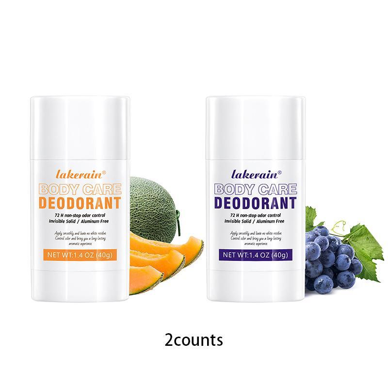 Fruit Flavor Deodorant Stick, 2 Counts set Refreshing Body Deodorant, Natural Deodorant Stick, Body Care Product for Women & Men