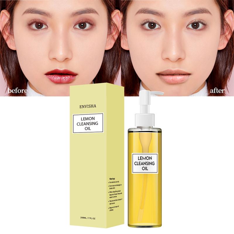 LEMON  Deep Cleansing Oil, Facial Cleansing Oil, Makeup Remover, Cleanses without Clogging Pores, Residue-Free, Fragrance and Colorant Free, All Skin Types Cleanser Vitamins Cosmetic remover balm