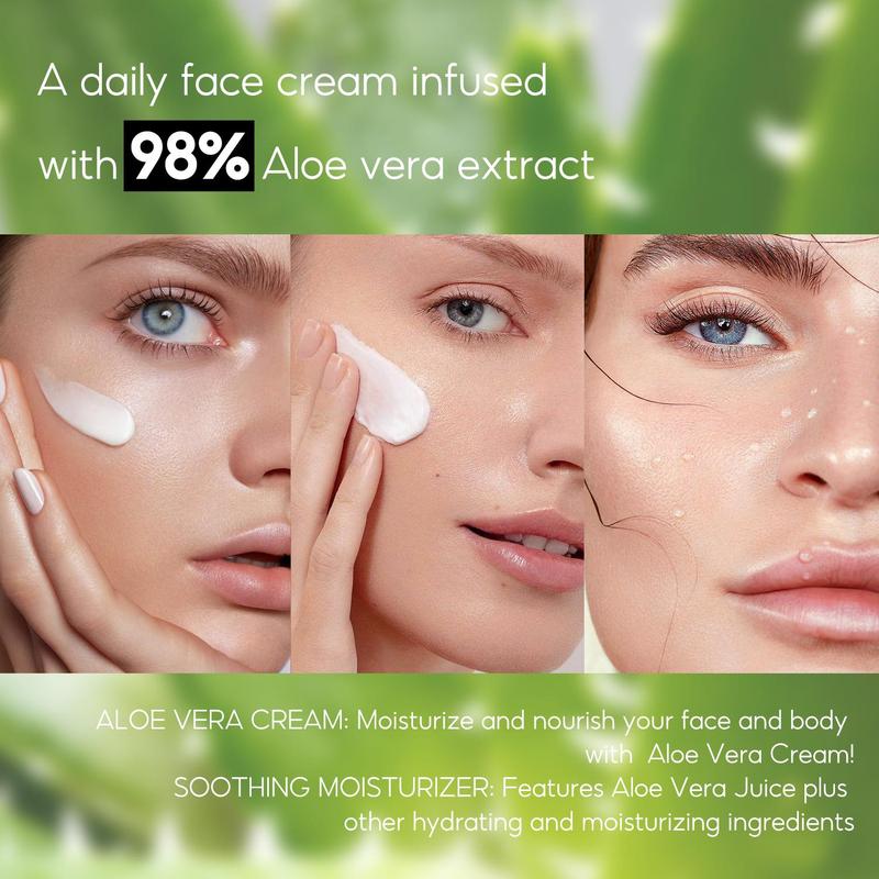 Aloe Vera Facial Moisturizing Cream, Refreshing & Non-greasy Face Moisturizers for Women, Soothing Skin Care Products