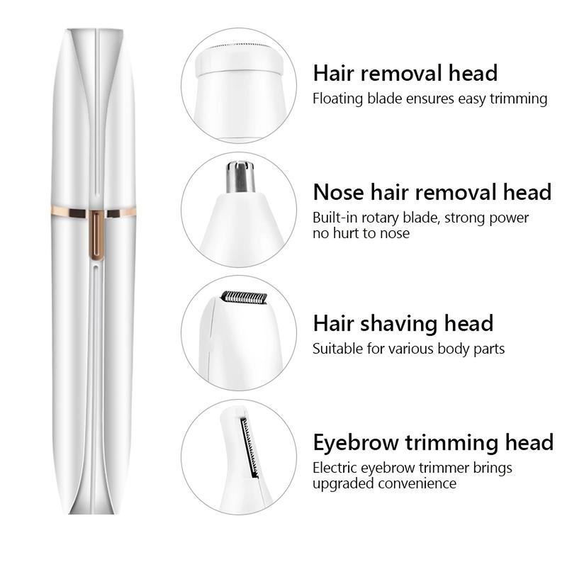 4 In 1 Hair Trimmer, 1 Box Portable Hair Removal Device, Nose Hair Trimmer, Hair Shaver, Pocket Eyebrow Trimmer, Personal Care Appliance For Home Daily Use