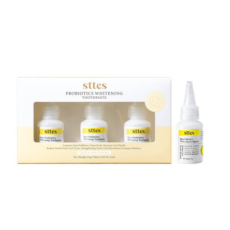 Sttes Red Carpet Brightening Toothpaste: Probiotic toothpaste, fresh breath, confident smile! 3 bottles box