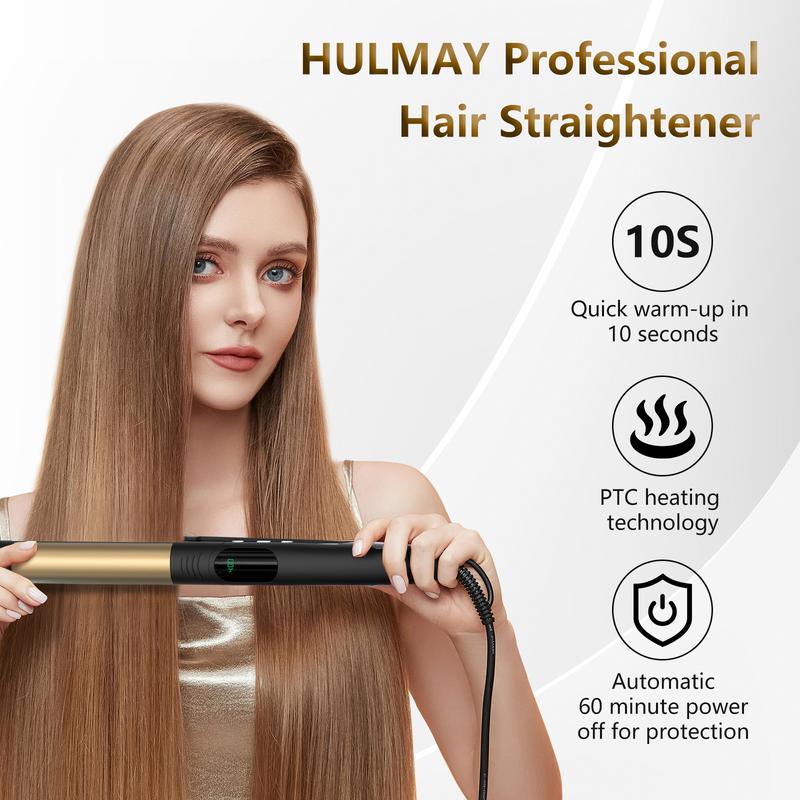 Hulmay 2 in 1 Hair Straightener,Durable Titaniuml Flat Iron Hair Straightener,Hair Straightening Ionic Fast Heating , Comfort 2 in 1 Straightening