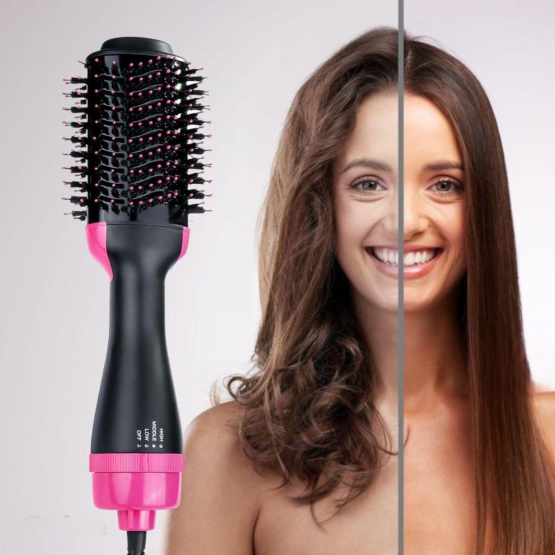 4 in 1 Hair Dryer Straightener, Multi-use Hair Dryer Brush with Aluminum Tube Comb Head, Lightweight Design Hot Air Comb for Home & Salon Use