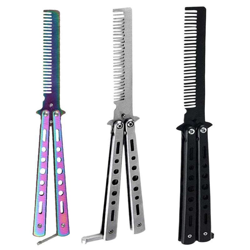 Butterfly Comb, Stainless Steel Rainbow Portable Foldable Hair Comb, Hair Styling Tool Haircare Heatless