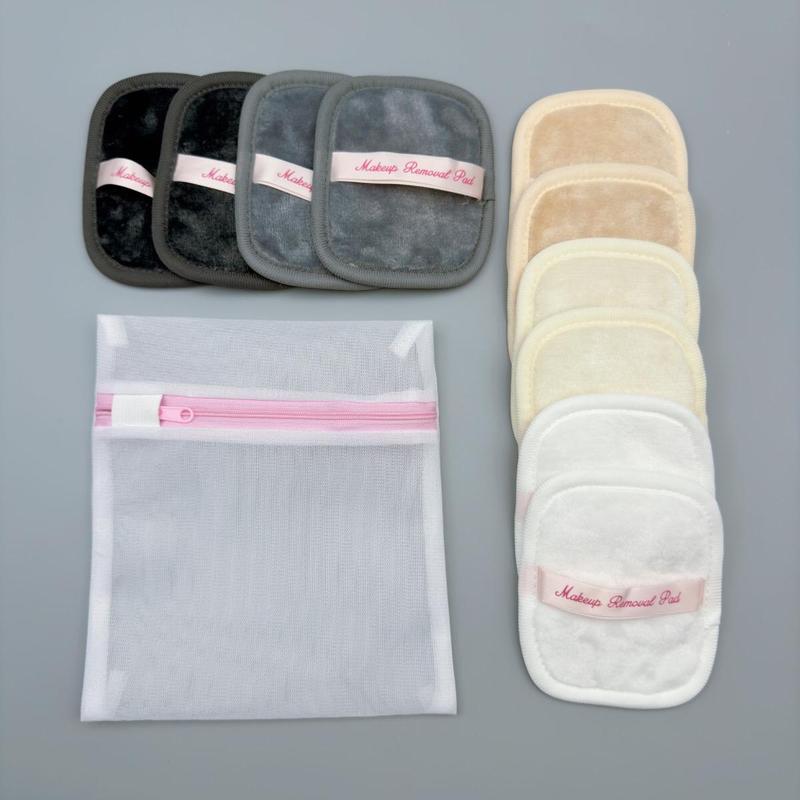 Reusable Makeup Remover Pad with Mesh Bag, 7 10pcs Soft Facial Cleansing Tool, Facial Skin Care Tool for Women & Girls