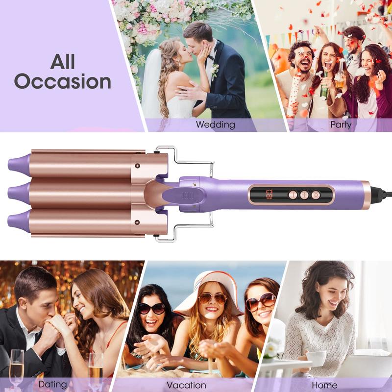 Comfortable Curling Iron Wand 5 in 1 set with 3 barrels,For women,Fast heating,All hair types,Great gift,Adds comfort to your styling. beauty  tools