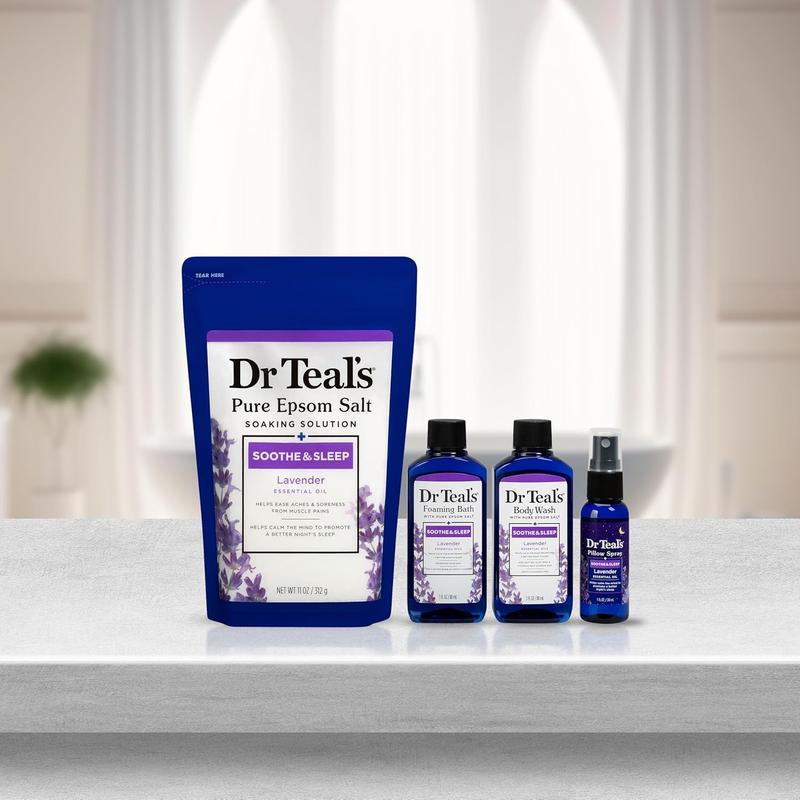 Dr Teal's Holiday Gift Set - Lavender - 4 Piece Bath Sampler